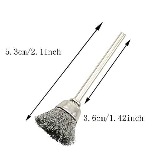 15pcs Cup Shape 15mm Stainless Steel Wire Brush Rust Removing and Polishing Brush for Dremel Rotary Tools Accessories