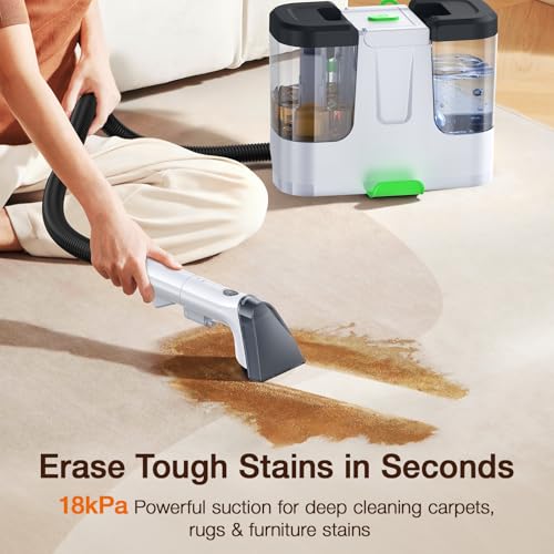 LABIGO Deep Black & White Carpet Cleaner Machine - Portable Rug & Upholstery Extractor