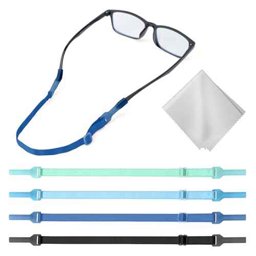 Kids Eye Glasses Strap - No Tail Sunglasses Straps Cords for Boys Toddler and Girls - Eyeglass Holders Around Neck - Adjustable Eyewear String Lanyard Retainer - 4 PCS£¨10.5 Inch