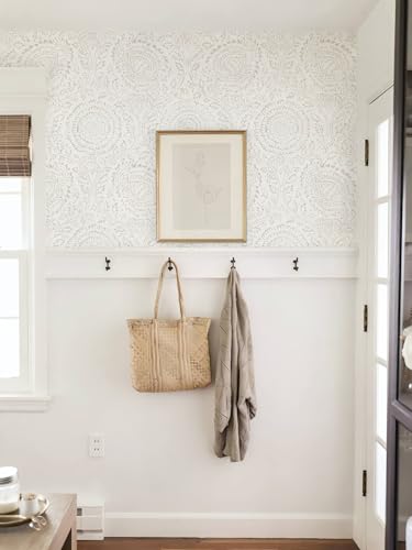 Ismoon Peel and Stick Floral Wallpaper Beige 17.3