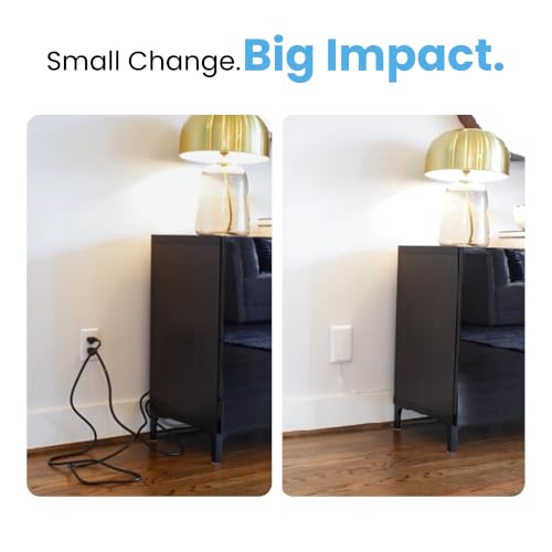 Sleek Socket 3ft Flat Extension Cord Power Strip with Concealer Kit – Outlet & Cord Management