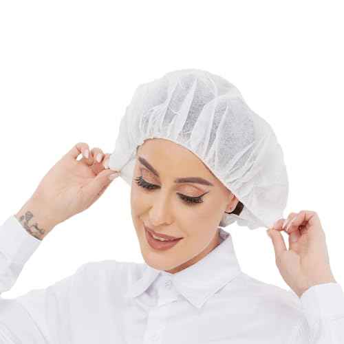 ZMDREAM Hair Net Disposable Bouffant Cap for Cooking Lab Beauty 21 &24 inches White & Black