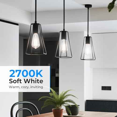 Dimmable LED Edison Bulbs, 4000K Daylight White, 6W Equivalent to 60 watt E26 LED Bulb, ST58 Vintage Light Bulbs, 600LM, 90+ CRI, E26 Base, Clear Glass, 18 Pack