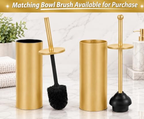 Zahari Home Gold Toilet Plunger with Holder - Heavy Duty Cleaning & Strong Suction