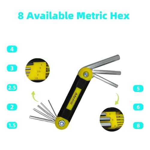 warmtree 17-Piece Folding Allen Wrench Set | Metric & SAE Sizes | 2-Pack Portable Hex Tool for Home Repair & Professional Use