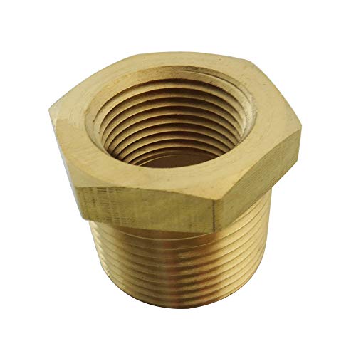 5-Pack 1/2" NPT Male to 1/4" NPT Female Brass Pipe Fittings Reducer Adapter Set — 1200 PSI
