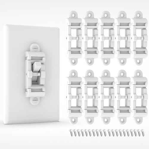 Child Proof Light Switch Cover Guard 10 Pack - Unbreakable Toggle Switch Protector for Kids Safety, Smart Home & Security, 24/7 Protection,White