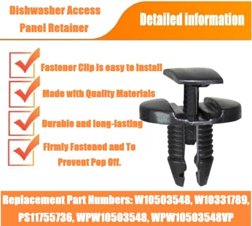 (10 Pack) Dishwasher Kick Plate Retainer Clips for Whirlpool KitchenAid Kenmore - W10503548 WPW10503548