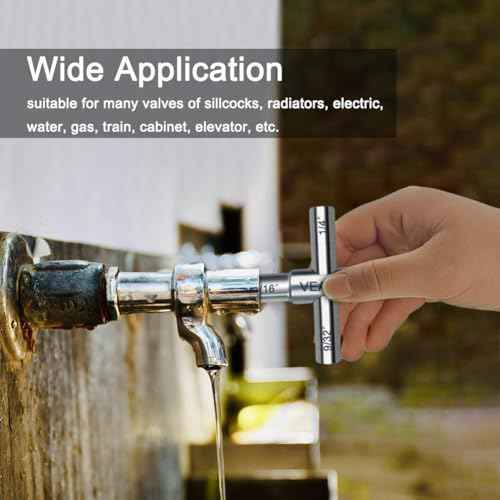 2PCS 4 Way Sillcock Water Key, Heavy Duty Multifunctional Water Utility Key, Steel Sillcock Wrench for Faucet, Hose Bib, Spigot, Valve and Cupboard