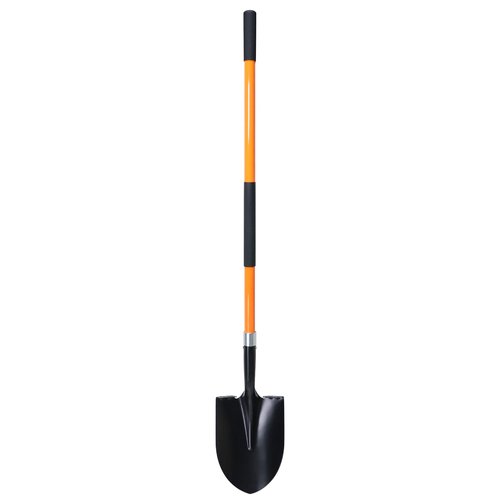 VNIMTI Heavy Duty Gardening Shovel, 56 Inch Round Blade with Fiberglass Handle (Orange)