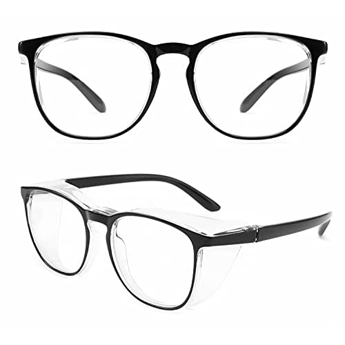 Alsenor Safety Glasses Anti Fog Goggles Protective Eyewear Blue Light Blocking Anti Dust UV Protection Glasses For Men Women (Black)