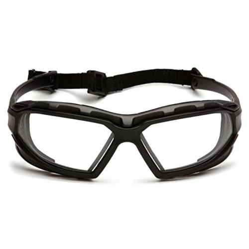 Pyramex Safety Highlander XP Eyewear, Black-Gray Frame/Clear Anti-Fog Lens