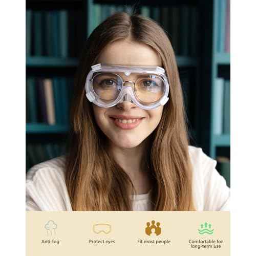 Qbily Anti-fog Safety Goggles,Adjustable Lab Goggles£¬Lightweight Science Goggles