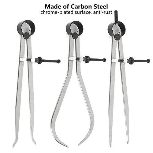 Acrux7 3Pcs 8 Inch Long Spring Caliper Set, Carbon Steel Outside