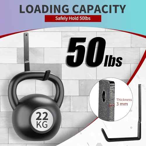 Heavy Duty Steel Garage Hooks, Garage Storage Utility Hooks, Garden Tool Organizer, Steel Wall Mount Hooks, (6, Large)