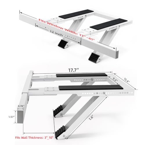 WEKIS White No-Drill Window AC Support Bracket Supports Up to 300LBS