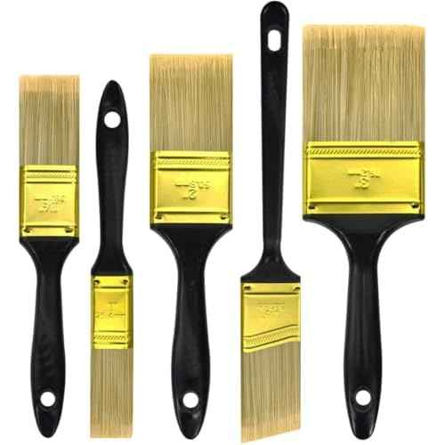 Great Andrew Paint Brushes, 5 Pack Great Value Multi use(3" 2" 1.5" 1" Flat &1.5" Angled) Paint Brush Pack, Paint Brushes Set for Home Furniture Fences Wall Trim