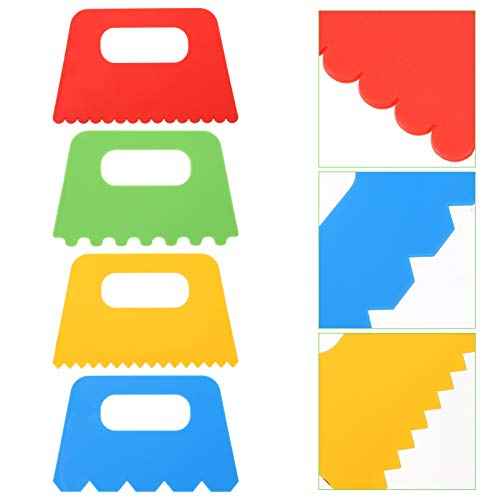 4pcs Plastic Paint Scraper Tool, Plastic Textured Paint Supplies Graffiti Painting Tools Putty Scraper For Textured Art On Canvas Acrylic Painting