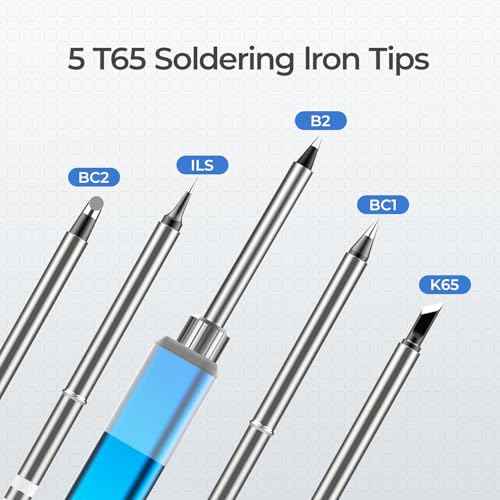 Soldering Iron Kit, 96W USB-C Soldering Iron, 8S Heat Up Adjustable Temp 176¡ÆF-788¡ÆF with 5 Soldering Iron Tips, Pencil Soldering Iron Support PD/QC/DC Power Supply for Electronics Repair