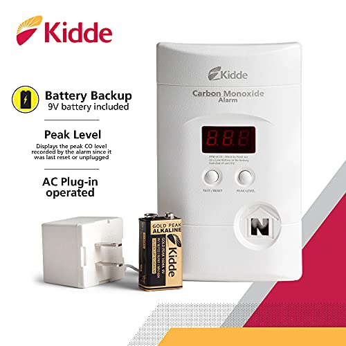 Kidde 3rd Edition Plug-In Carbon Monoxide Detector with Battery Backup, Digital Display, 85dB Alarm — 1 Pack