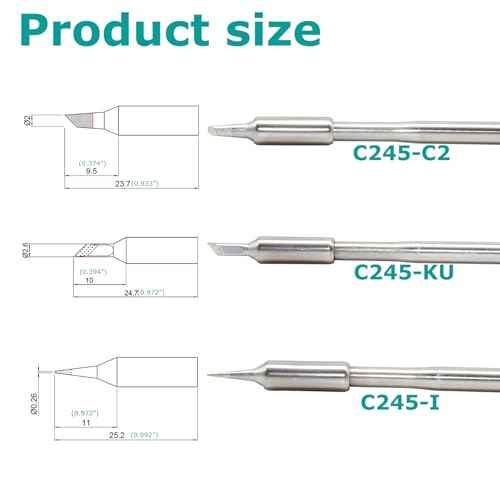 3PCS Soldering Iron Tips,C245-KU I C2 Replacement Tips, Constant Temperature, Compatible with JBC Soldering Station
