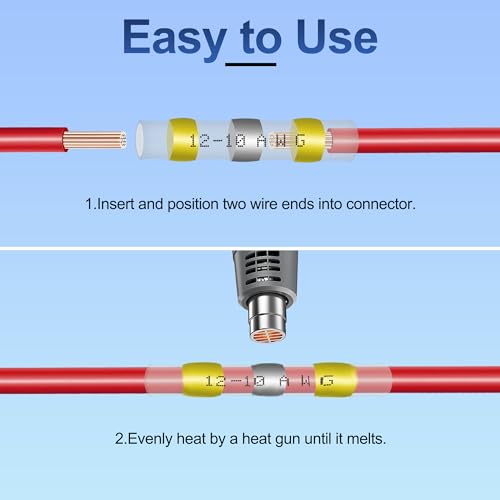 180Pcs Waterproof Heat Shrink Solder Seal Wire Connectors Kit - Marine & Automotive Electrical Terminals