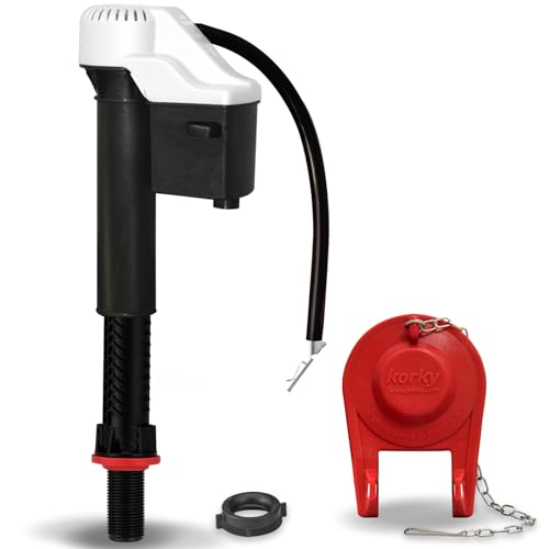 Korky Universal QuietFILL Toilet Fill Valve & 2-Inch Flapper Repair Kit - Easy Install