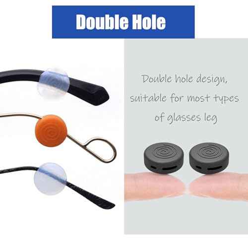 OPUGIT Glasses Ear Grips 10 Pairs Eyeglass Temple Tip Sleeve Holder,Silicone Ear Hook Anti-Slip For Kids and Adults