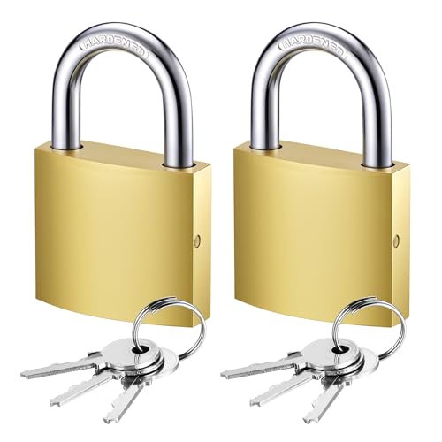Puroma 2-Key Padlocks 32mm with 6 Keys - Luggage, Locker & School Lock
