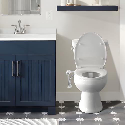 SAMODRA Ultra-Slim Hygienic Bidet Attachment Dual Nozzles for Rear & Feminine Wash - Silver
