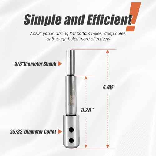 4.48" Forstner Bit Extension with Anti-Slip Design,Adding Over 3.28" Drilling Depth to Forstner Bit,Suitable for Process Wooden Furniture,Timber and etc.