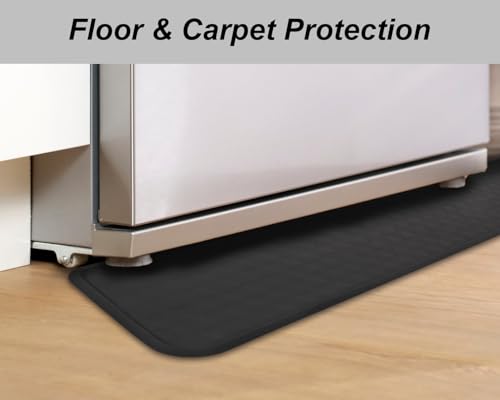 GMATCHUP 37.5" x 8.5" Refrigerator Mat, Drip Tray & Leak Protector, Black