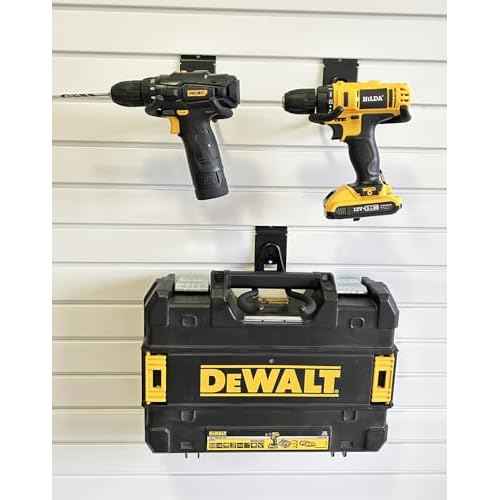 Power Tool Organizer for Slatwall, Garage Hooks for Hanging Yard Tools, Anti-Slip Weedeater Rack and Trimmer Holder, Versatile Slat Wall Drill Holder, 620 Series Slatwall Hooks