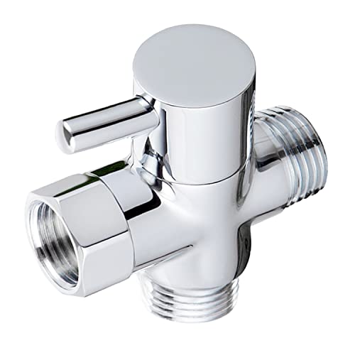Sneatup Solid Brass 3-Way G1/2 Shower Diverter Chrome-Plated, Easy Install, Leak-Free