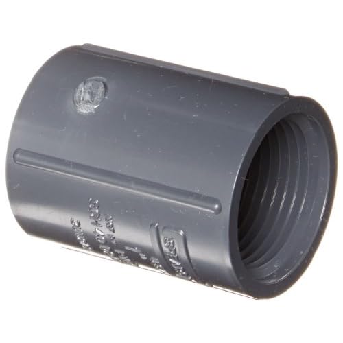 Spears 430-G Series PVC Pipe Fitting, Coupling, Schedule 40, Gray, 1" NPT Female