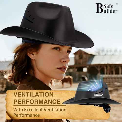 Cowboy Style Hard Hat Class C Safety Helmet Vented Full Brim Hard Hats Work Safety Helmet for Men and Women Outdoor,Industrial,Construction Head Protection- ANSI Approved