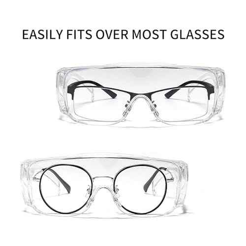 JING LEI Safety Glasses Anti Fog Goggles Vented Sides Shields Transparent PC Frame Spectacles for Lab Medical and Daily Use