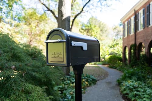 Architectural Mailboxes Chadwick Galvanized Steel Post Mount Mailbox - Black, Medium Capacity