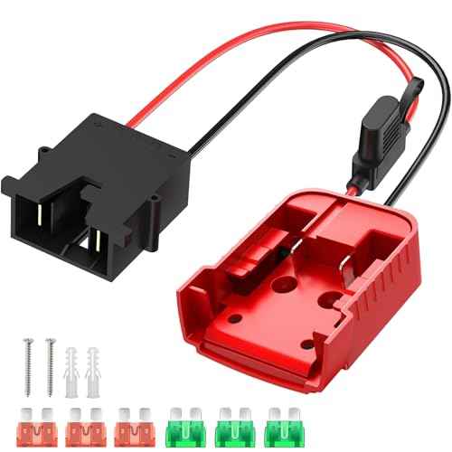 Power Wheel Adapter for Milwaukee 18V Battery | 12V Ride On Toy Battery Converter & Power Dock Connector | Upgrade Kit with 40A Fuse Holder, 12AWG Wire Harness
