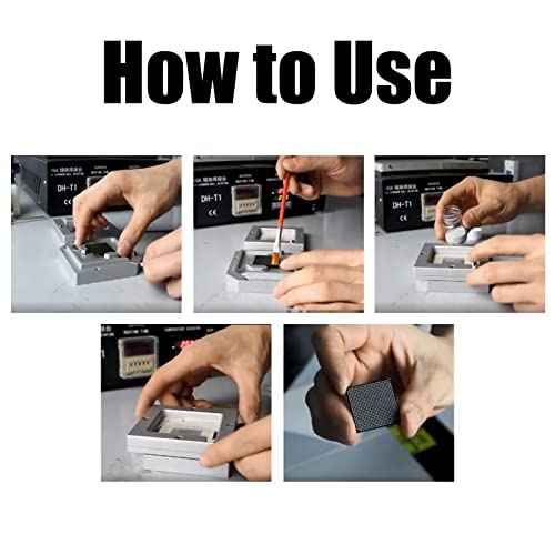 Adjustable BGA Reballing Station Kit HT-90 Aluminum Alloy Stencil Holder for Laptop CPU Phone Repair Diagonal Solder Ball Jig with Drainage Channel 9-43mm