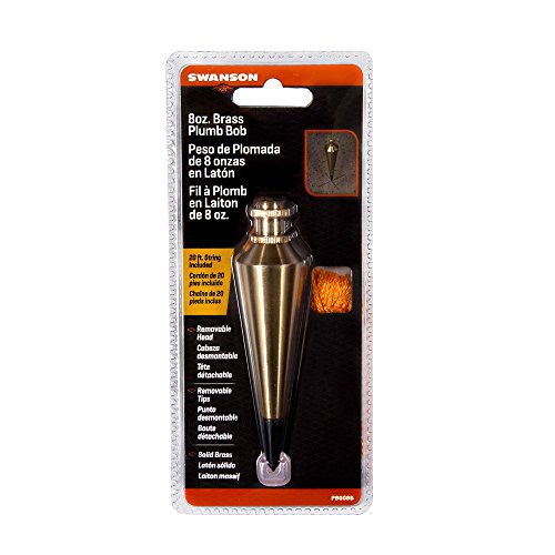 Swanson Tool Co PB008B 8 ounce Brass Plumb Bob with String & IRWIN