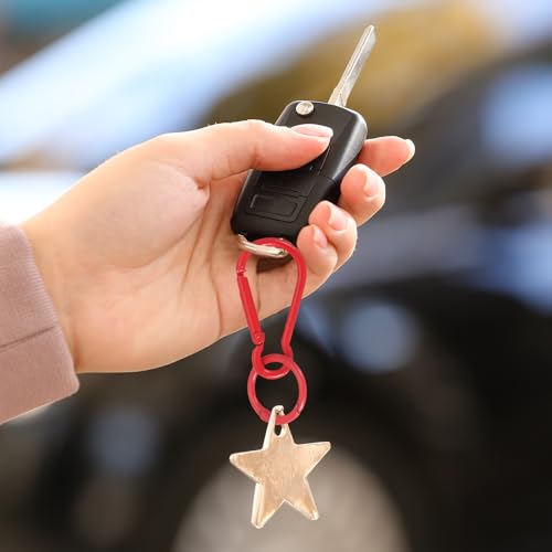 Yellow uxcell Spring Snap Clip Key Chain Hook with O Ring - Pack of 10