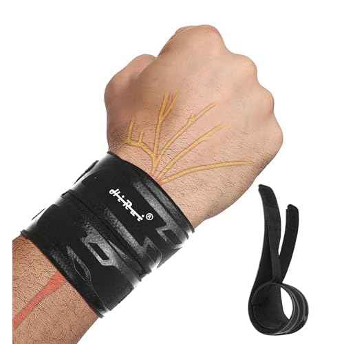 HiRui Wrist Brace Wrist Wrap for TFCC Tears, Ultra-thin Compression Wrist Strap Wrist Support for Workout Basketball Tennis Weightlifting Tendonitis Carpal Tunnel Syndrome-Adjustable (Black, 1 Pack)