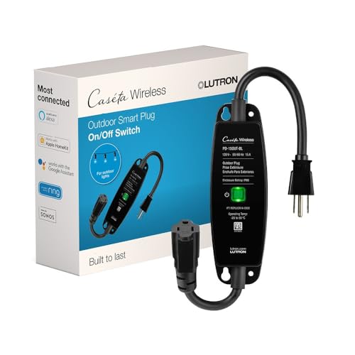 Lutron Caseta Smart Outdoor Plug 1 Pack Weatherproof Wireless Control