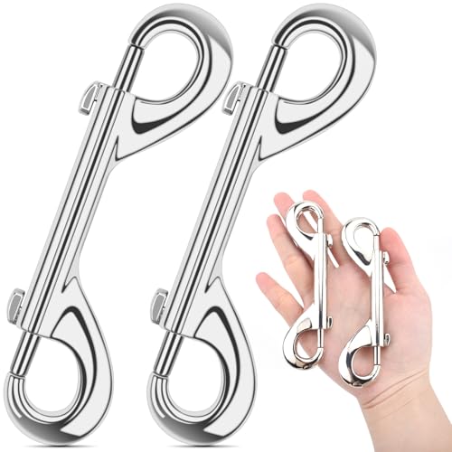 ERKOON 2 Pack Heavy Duty Zinc Alloy Double Ended Bolt Snaps Hooks 4.7 Inch 220lbs Load Capacity for Pet Leashes, Horse Tack, Water Buckets