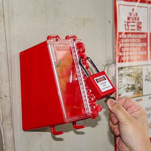 Lockout Tagout Lock Box Group Padlock Box Wall-Mounted Locks Lock Out Tag Out Station 8 Locking Positions &1 Key Slot
