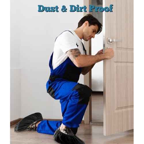 X-Large 50 Pack Breathable Shoe Covers Disposable for Indoors - Reusable Non-Slip Black Non-Woven Fabric Shoe Booties disposable, Fits Up to Men¡¯s Size 13, Doubles as Travel Shoe Bags