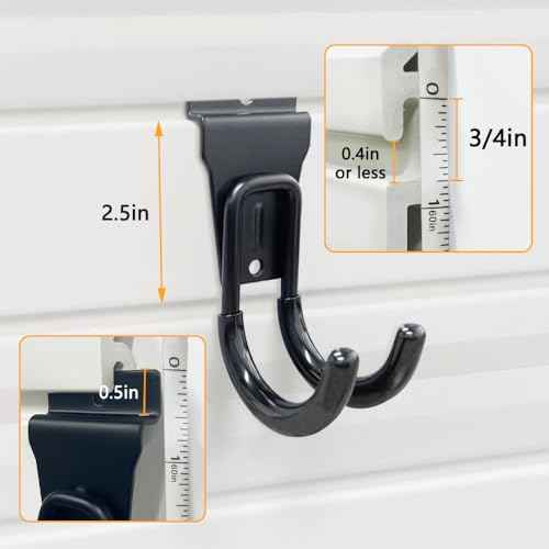 Slatwall Hooks, Slat Wall Accessories Multi Size Garage Hooks Storage Utility Hanging Hooks Wall Mount Tool Holder for Ladder Garden Tools (14 Pack, Black)