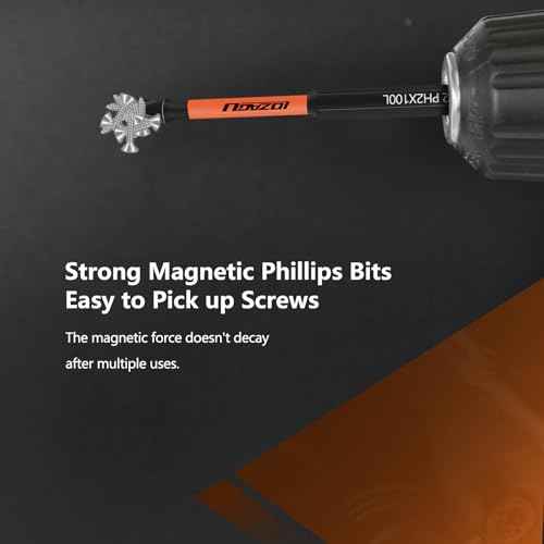 12-Piece Phillips Bits #2 Impact Magnetic, S2 Steel, 1 2 3 4 5 6 Inch Long 2 Phillips Bits Set, 1/4 Hex Shank Phillips Head Drill Bits