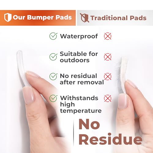 Bampix 106 Pack Clear Self-Adhesive Silicone Cabinet Bumpers - Multiple Shapes & Sizes